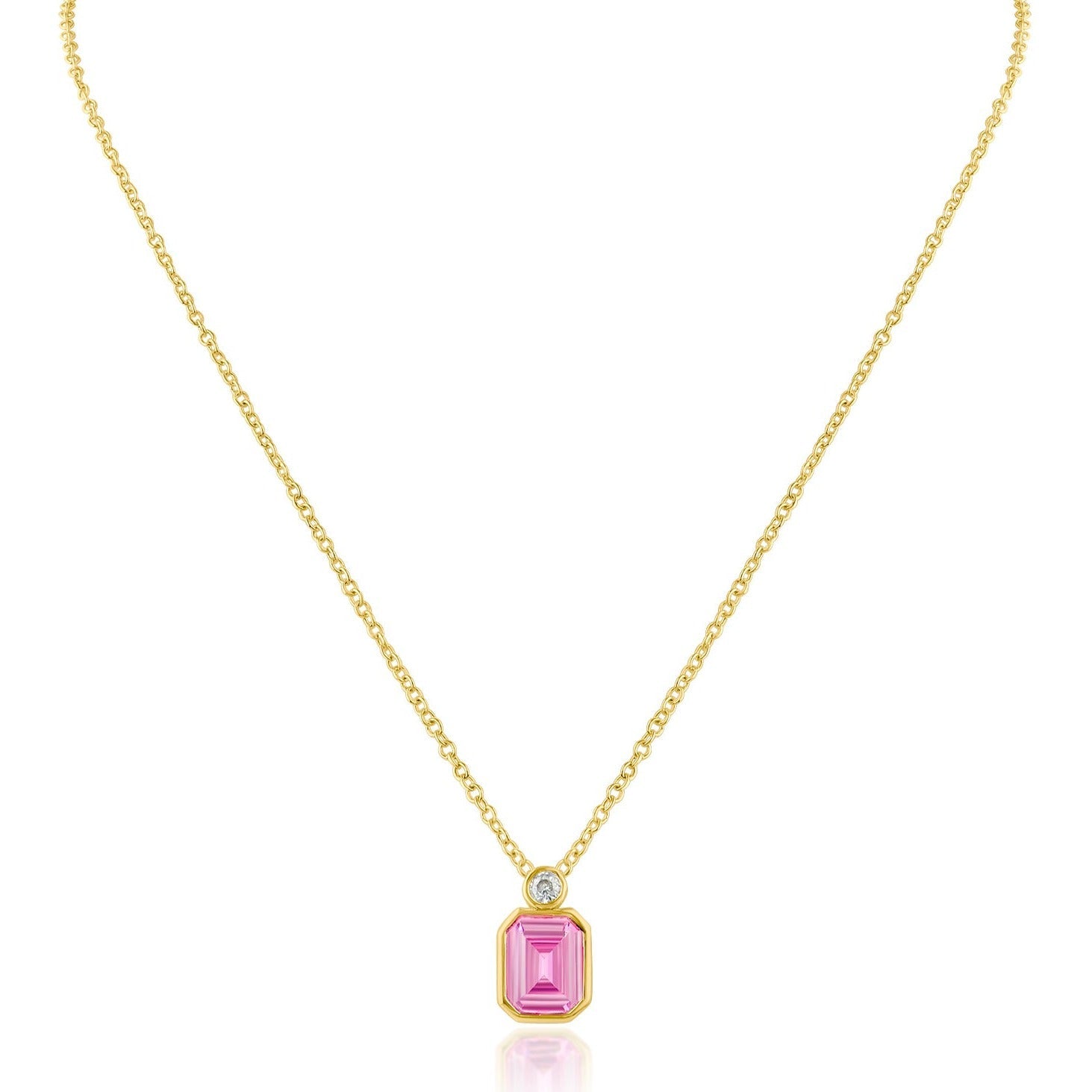 Emerald Bezel Set Pendant Necklace