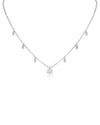 Round and Pear CZ Charm Necklace