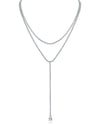 Round CZ Double Layered Y-Necklace