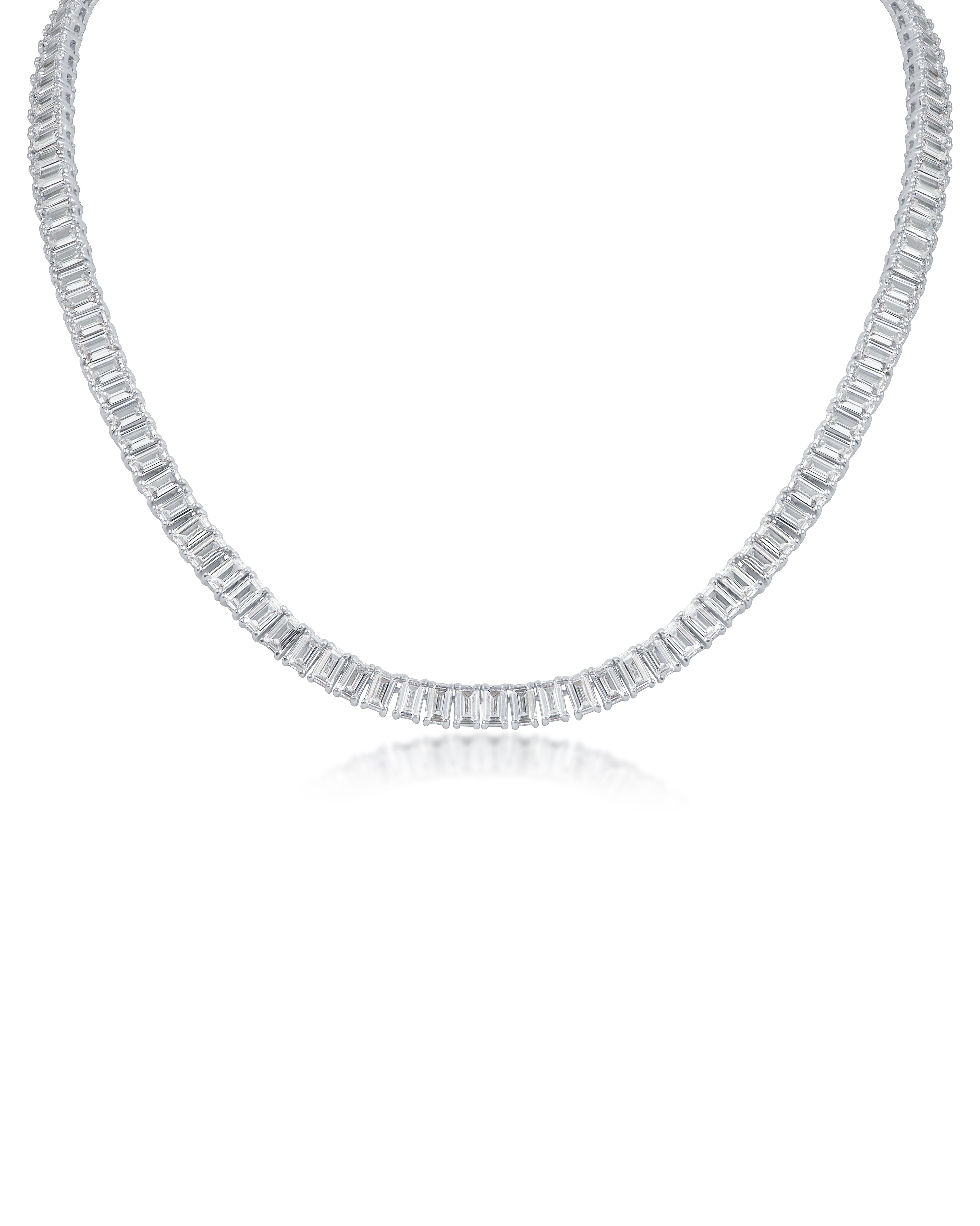 Emerald CZ Tennis Necklace