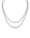 Round CZ Double Layered Necklace