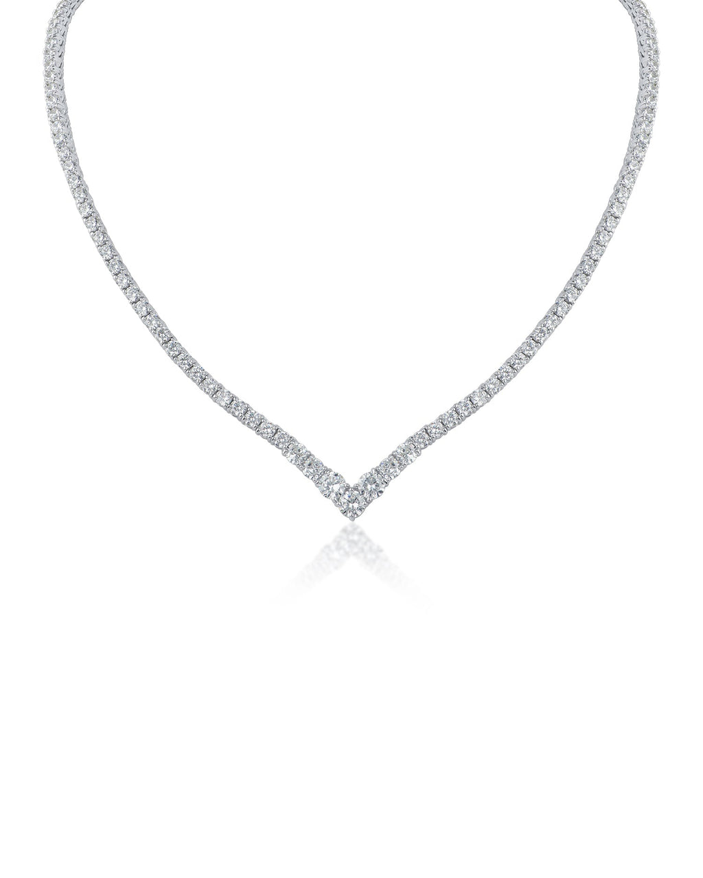V Front Tennis Necklace