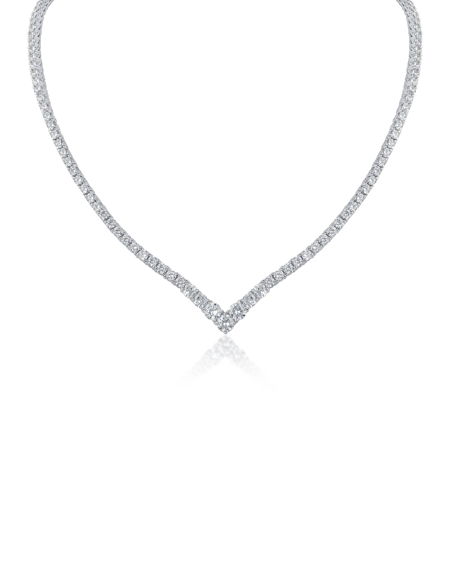 V Front Tennis Necklace