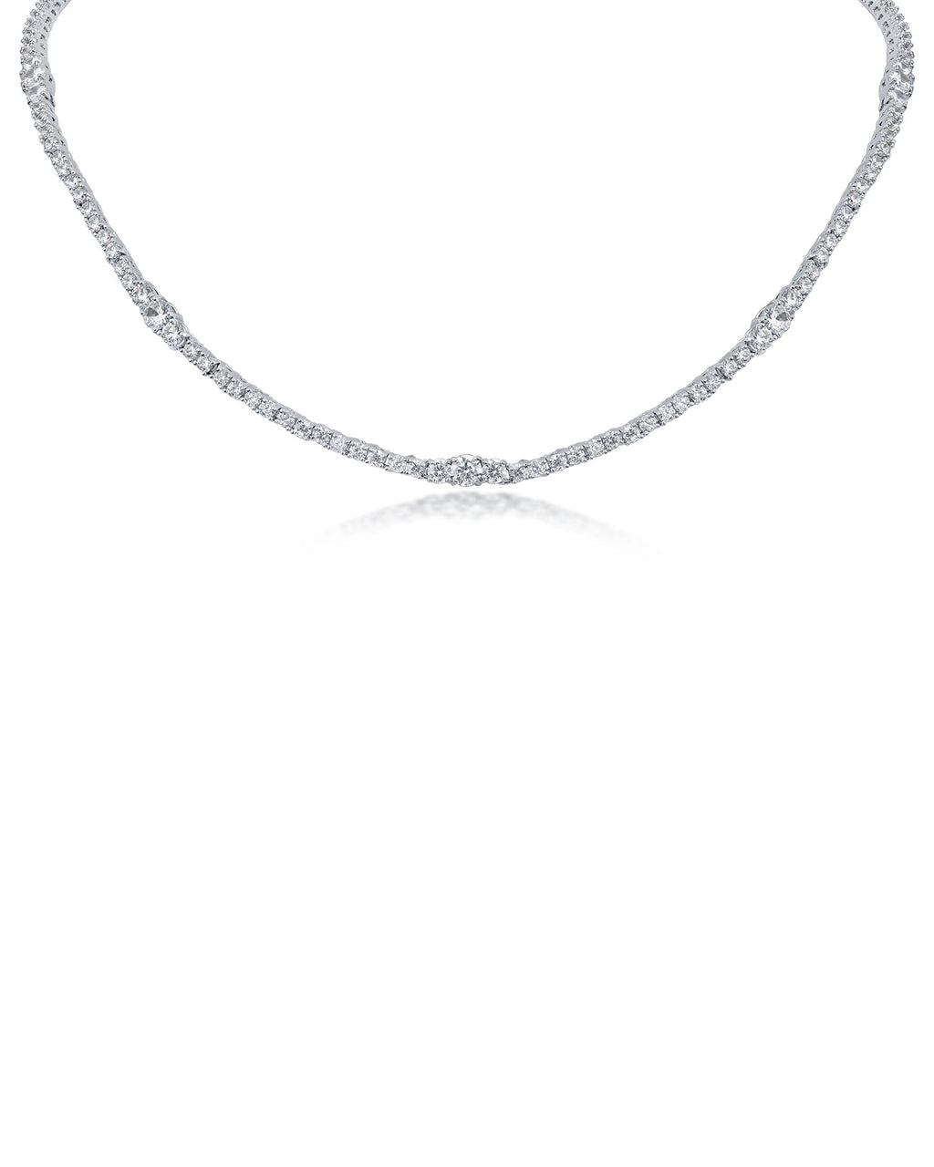 Graduated Round CZ Necklace