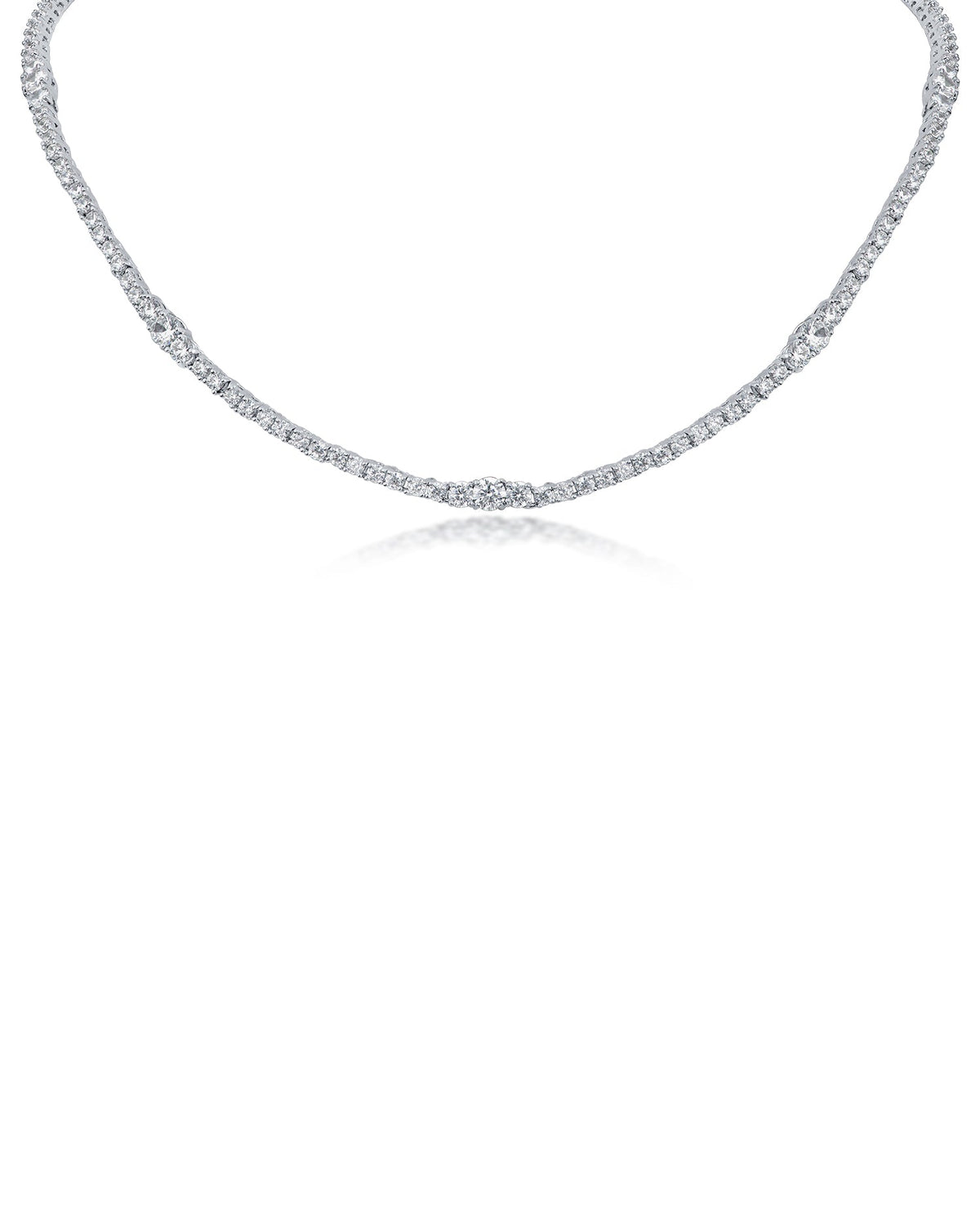 Graduated Round CZ Necklace