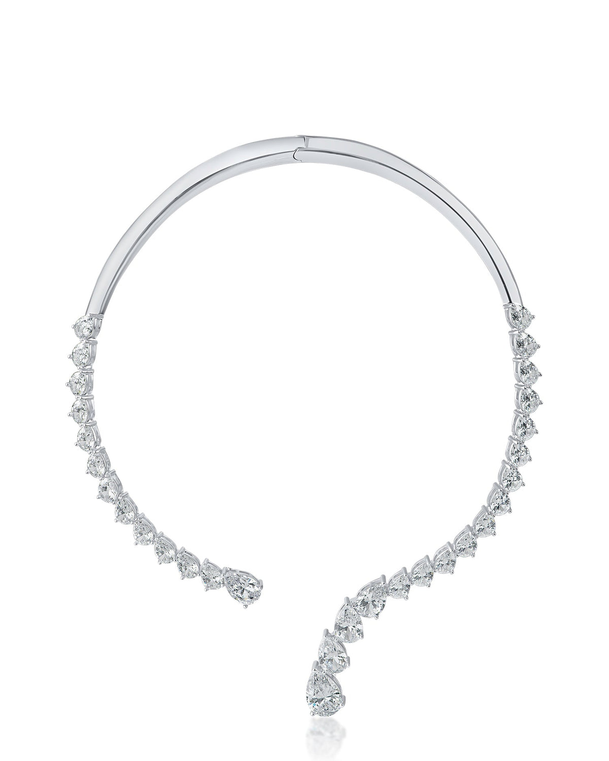Pear CZ Collar Necklace