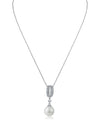 CZ and Pearl Pendant Necklace
