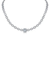 Pave and Emerald CZ Link Necklace