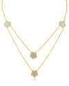 Pave and Resin Clover Necklace
