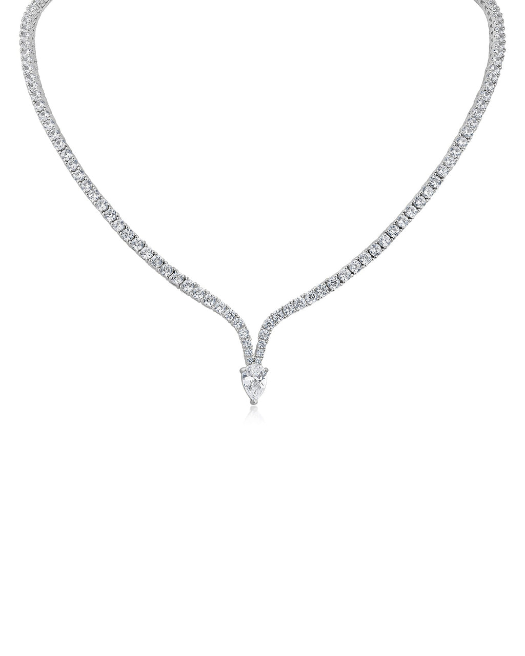 Pear CZ Drop Necklace