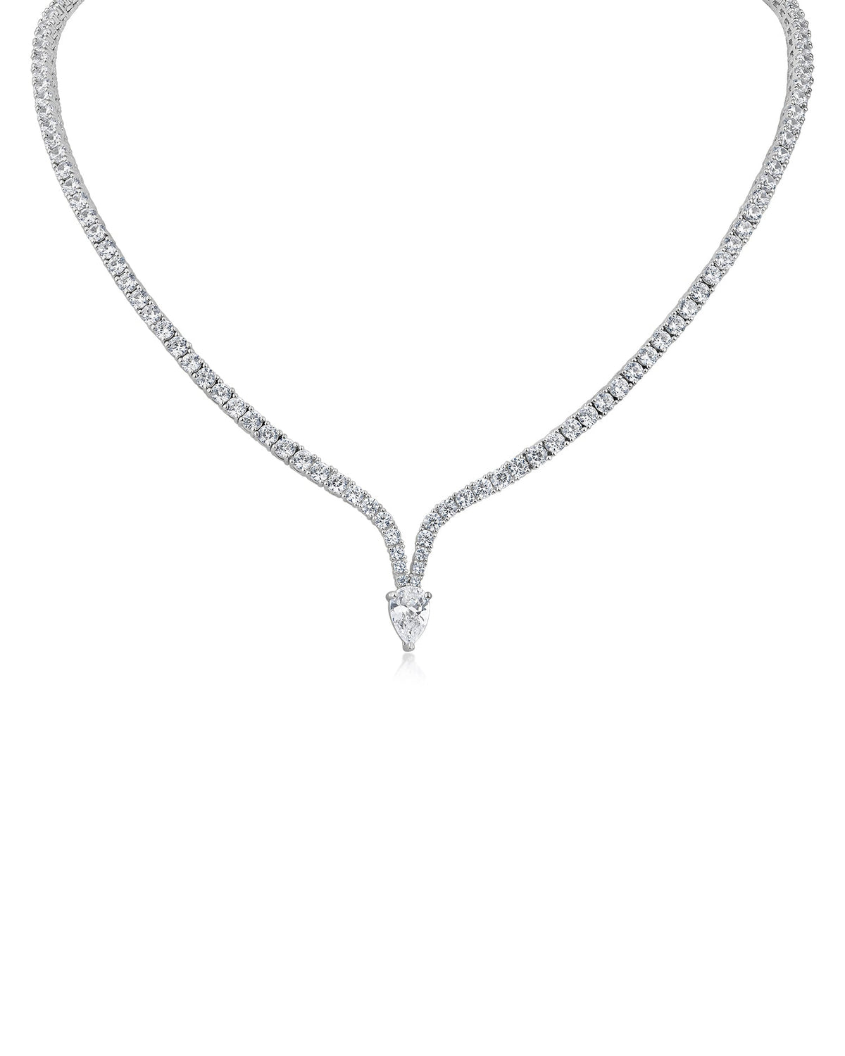 Pear CZ Drop Necklace