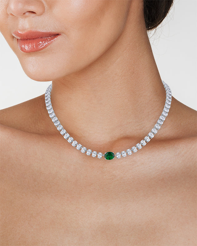 Oval CZ Necklace