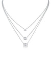 Emerald CZ Triple Layered Necklace