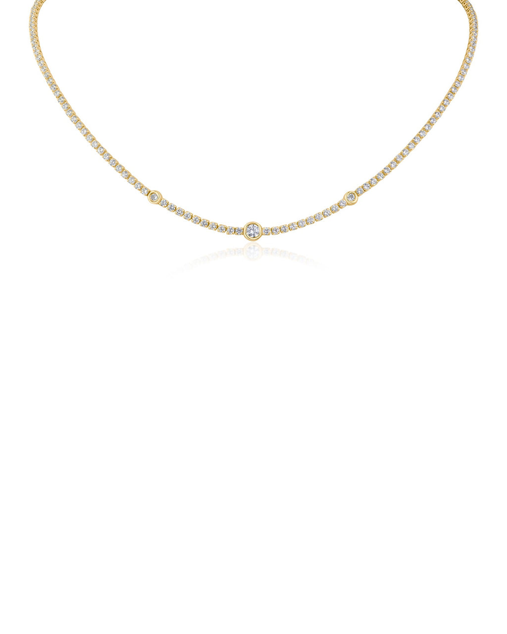 Bezel Station Tennis Necklace