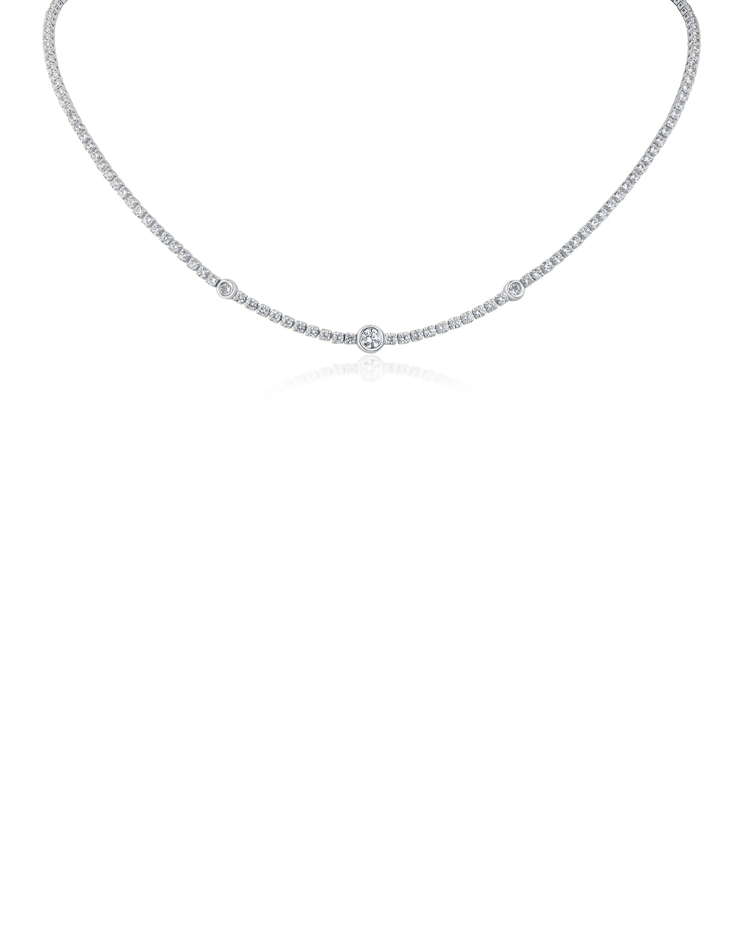Bezel Station Tennis Necklace