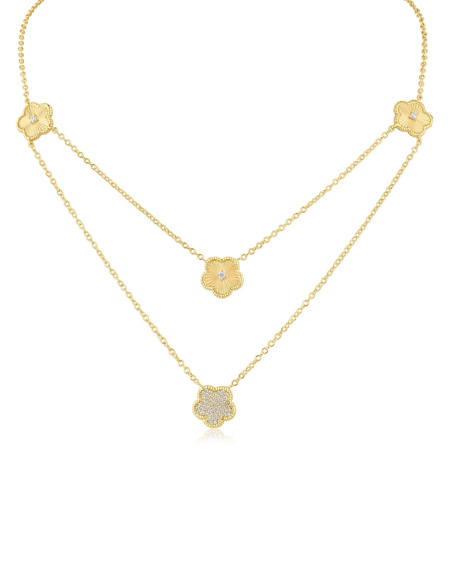 Double Stranded Clover Necklace
