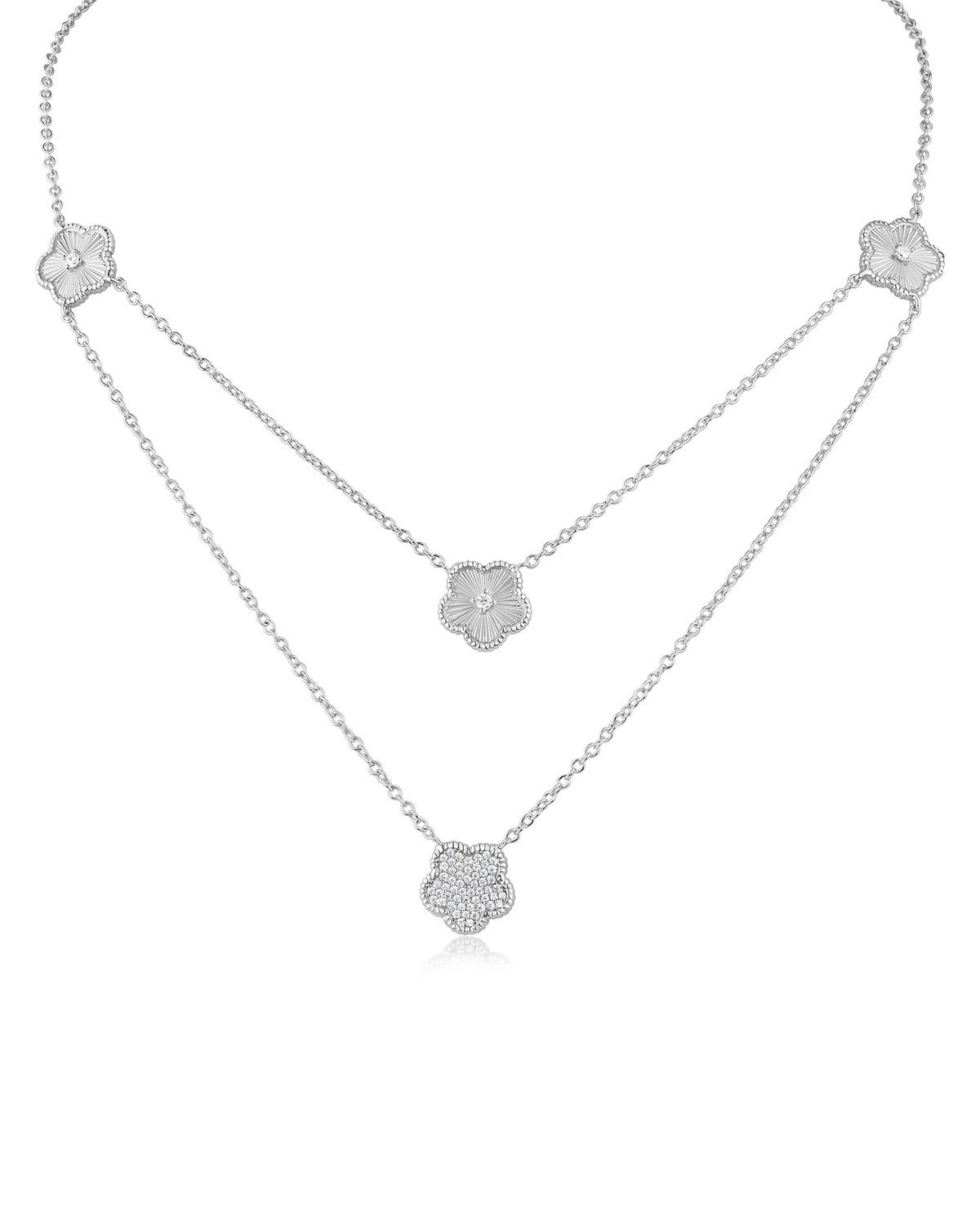 Double Stranded Clover Necklace