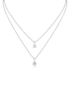 Double Stranded Pear CZ Necklace