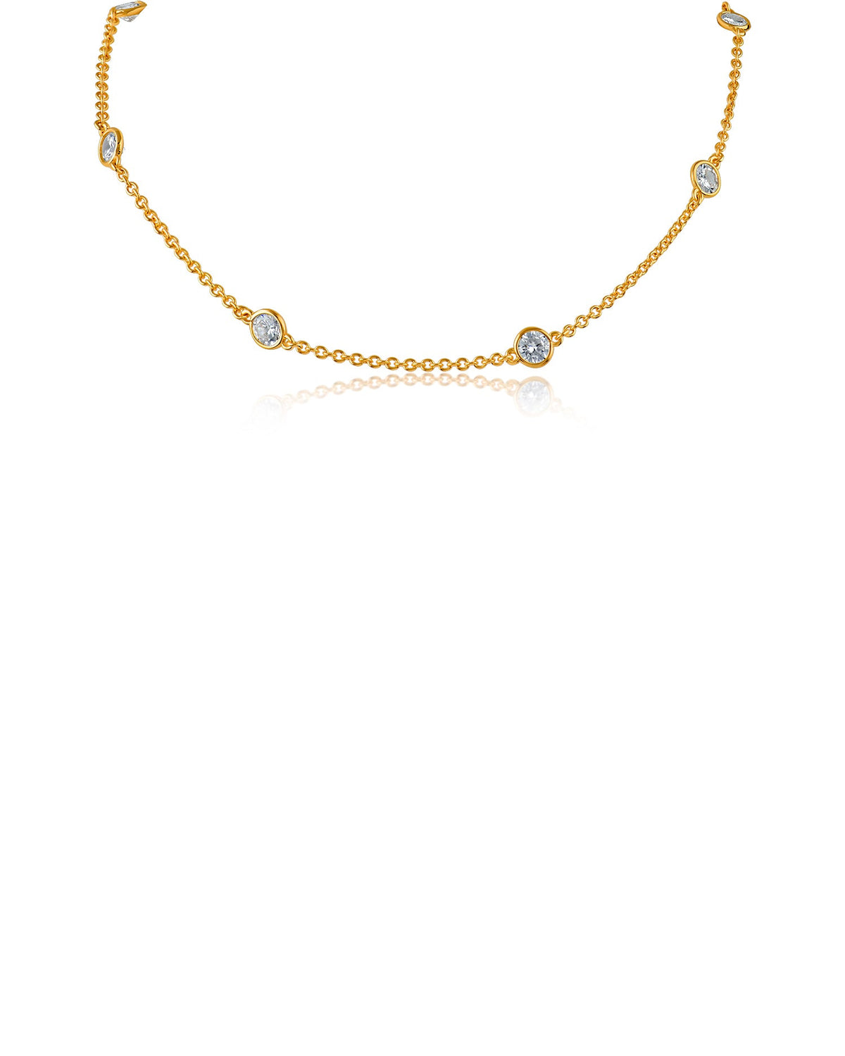 16" Yellow Gold Station Necklace