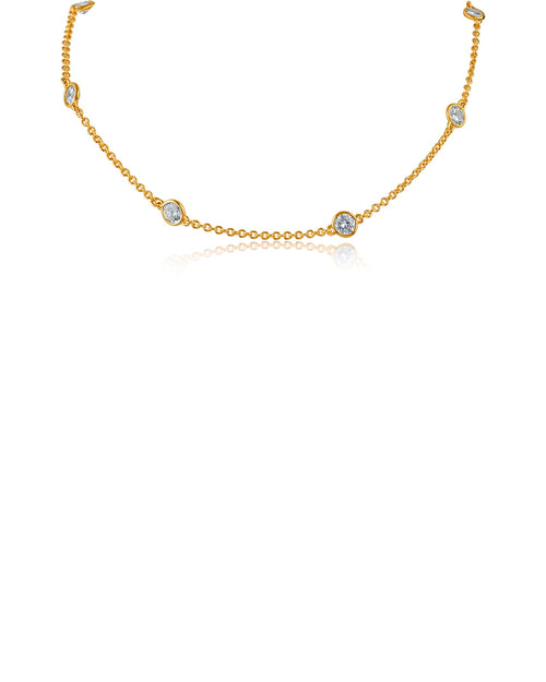 16" Yellow Gold Station Necklace