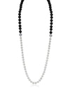 Double Pave Clasp Pearl Necklace