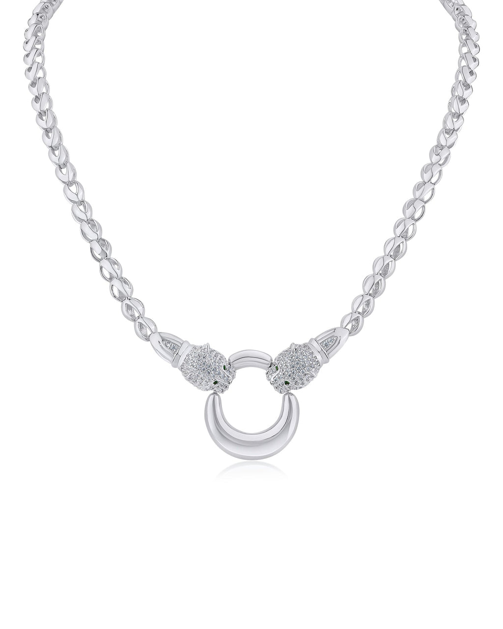 Pave Double Panther Necklace