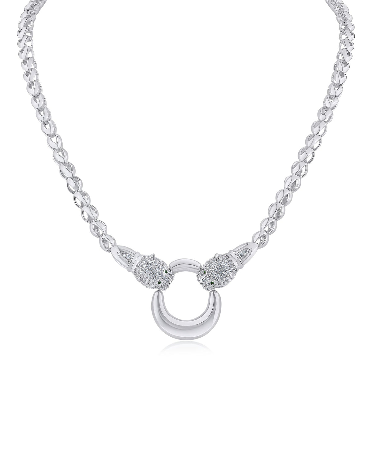 Pave Double Panther Necklace