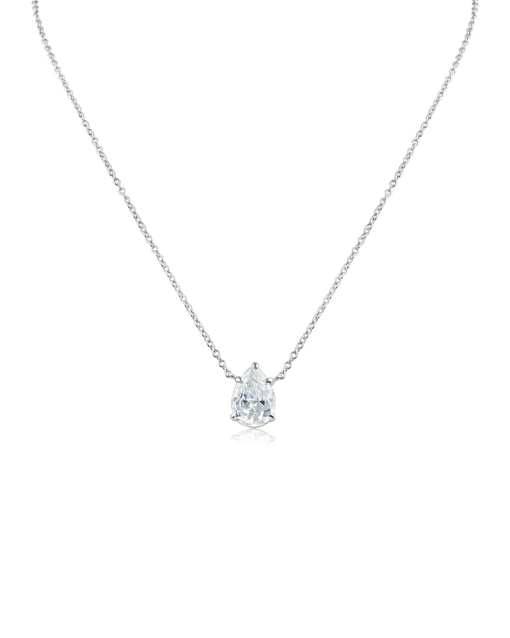 Pear Drop Solitaire Necklace