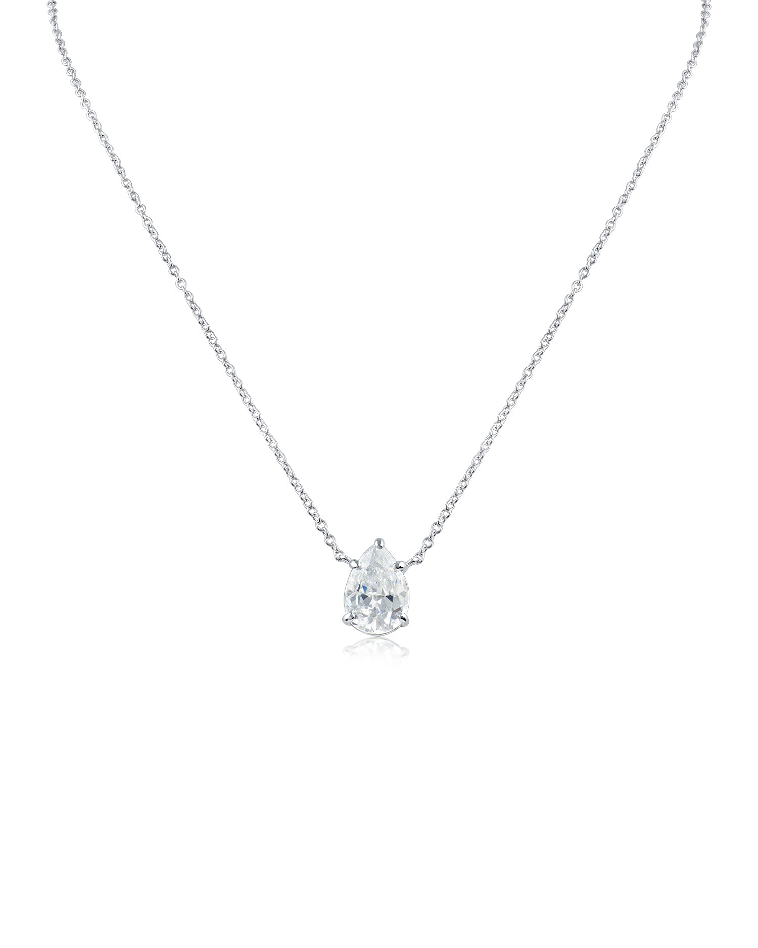 Pear Drop Solitaire Necklace