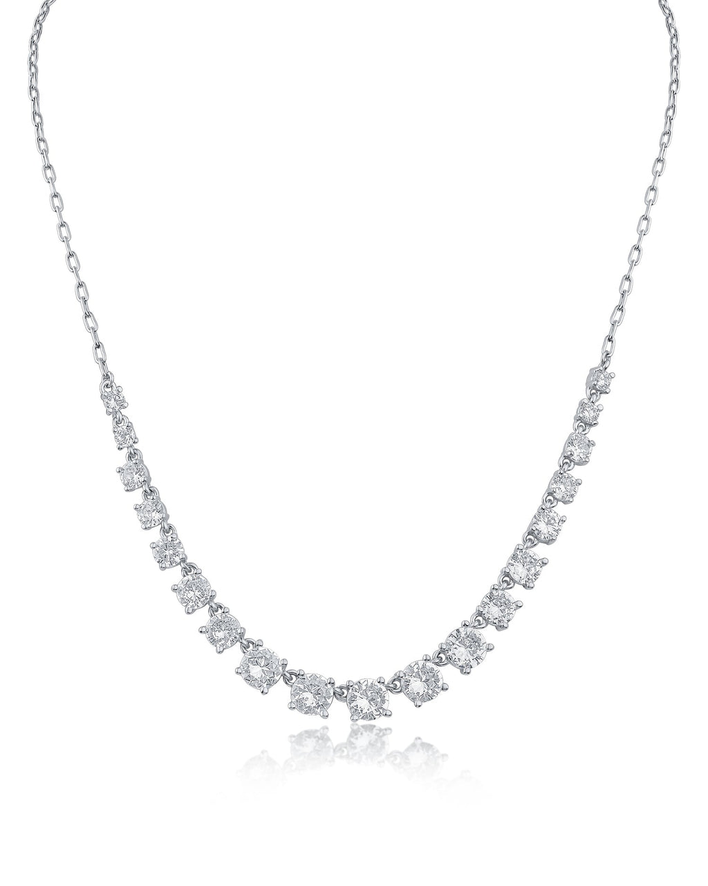 Round Graduated CZ and Chain Necklace
