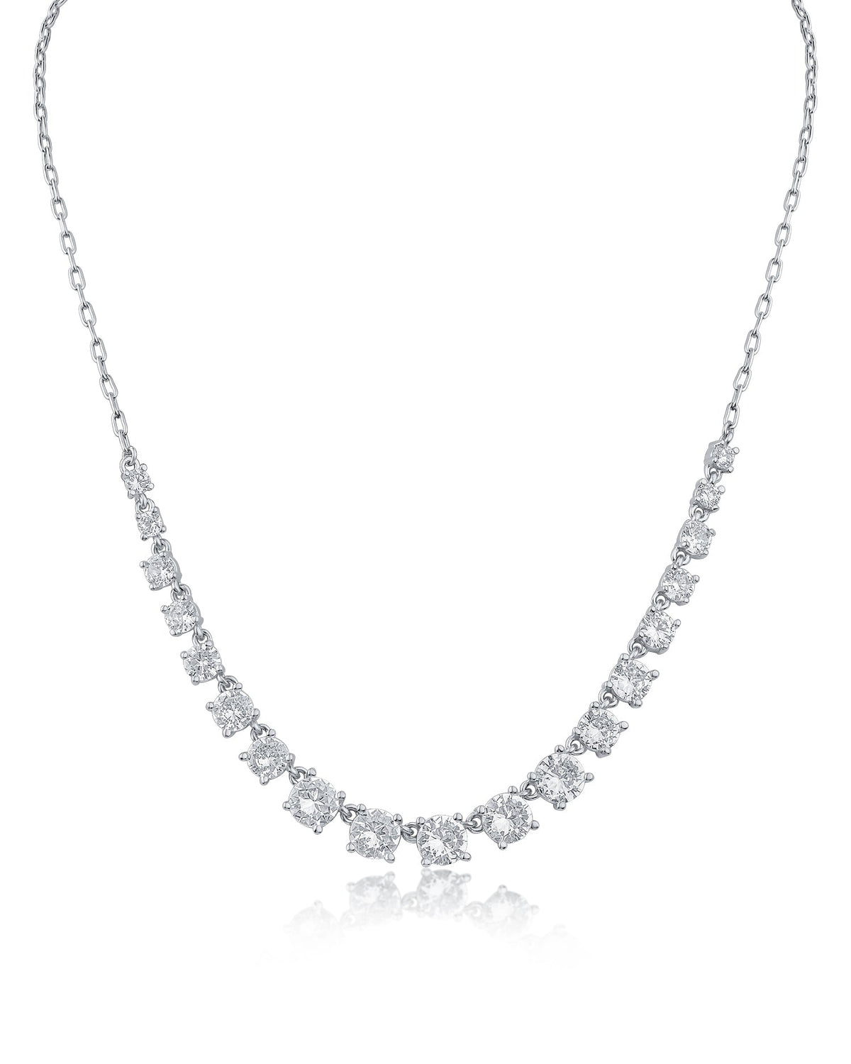 Round Graduated CZ and Chain Necklace