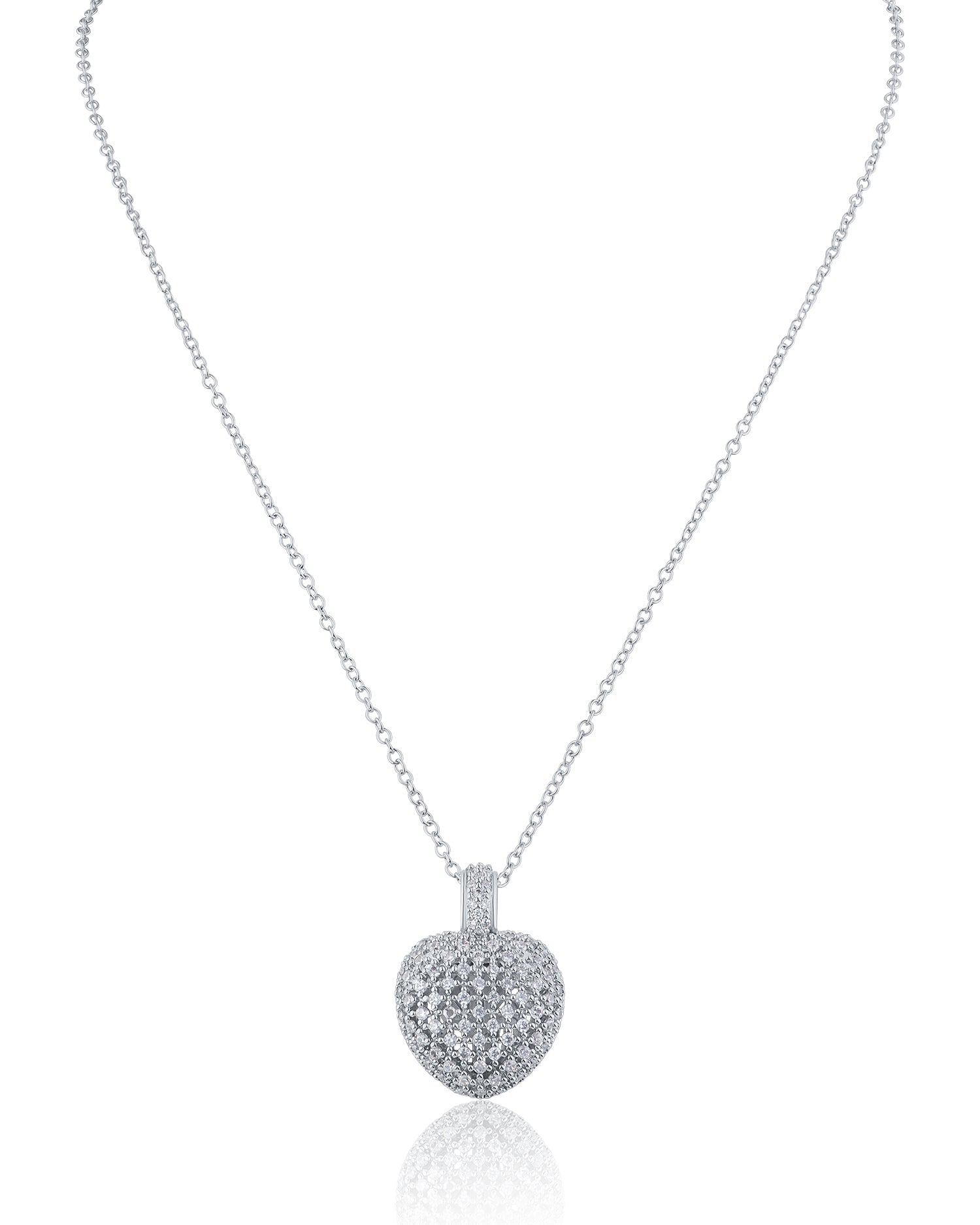 Pave Heart Pendant Necklace