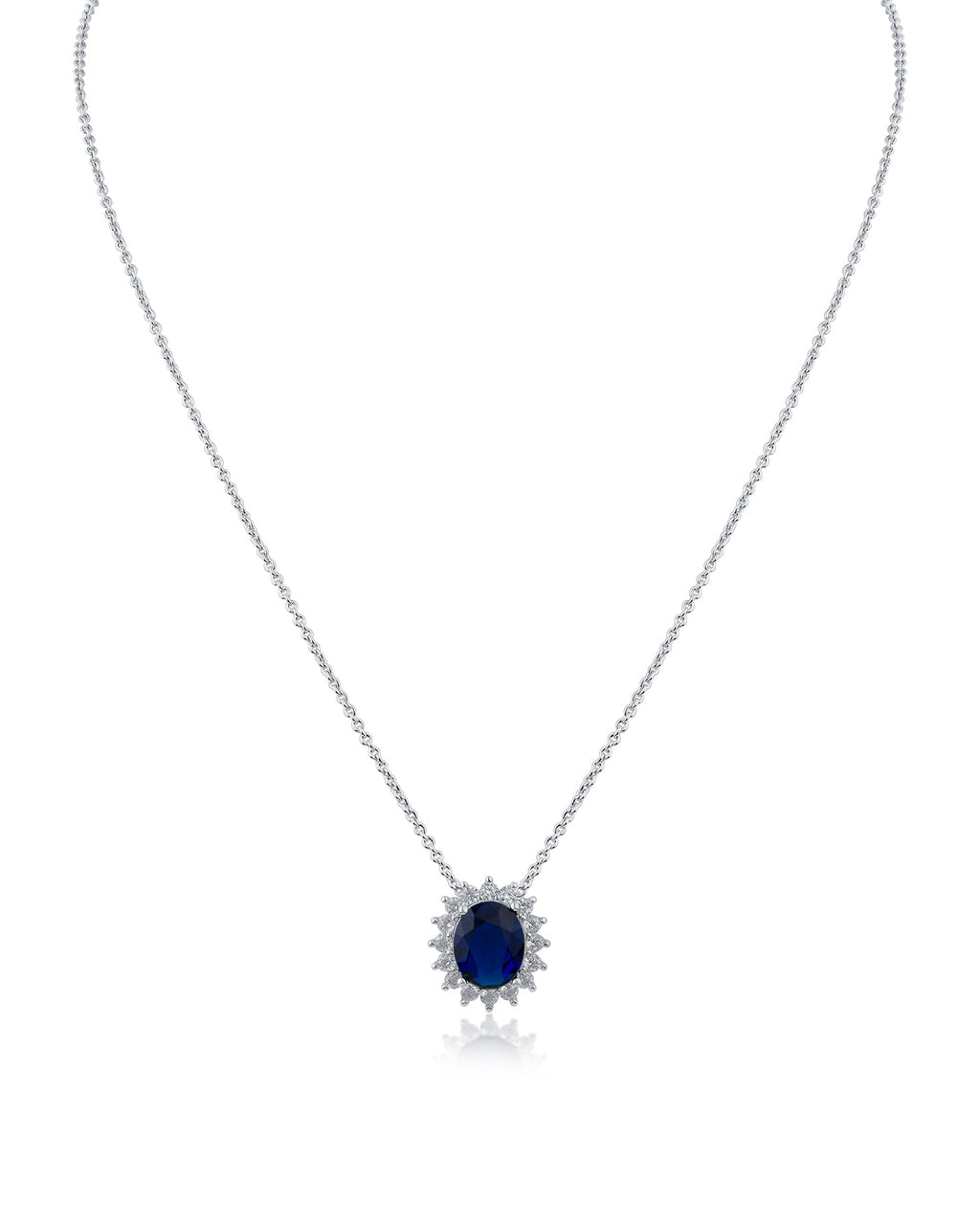Oval Sapphire Pendant Necklace