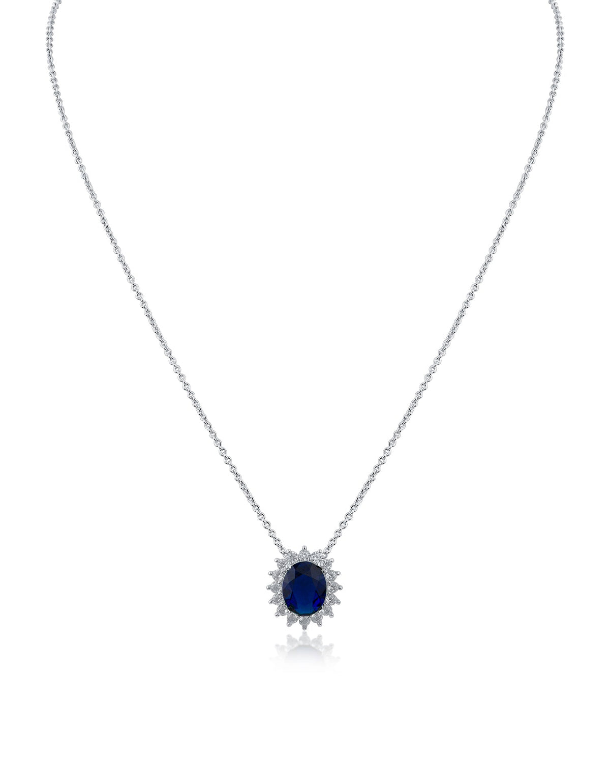 Oval Sapphire Pendant Necklace