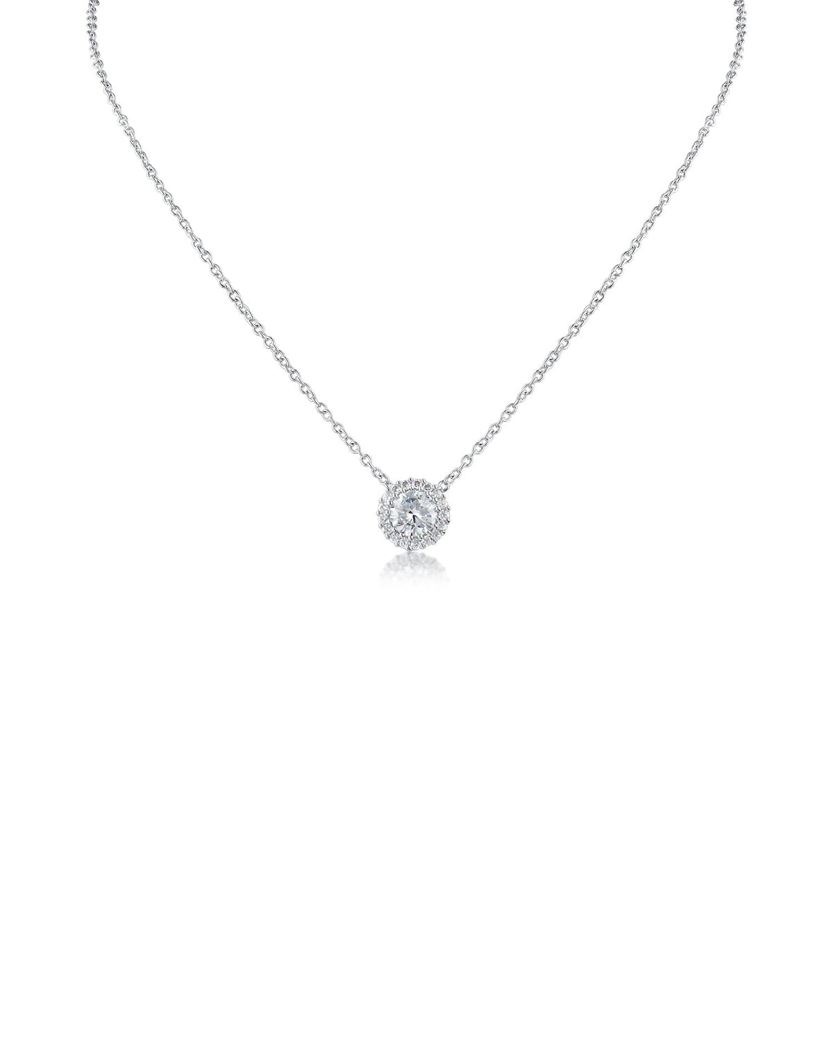 Pendant and Round Halo Earring Set