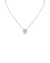 Round CZ Pendant Necklace with Pave Trim