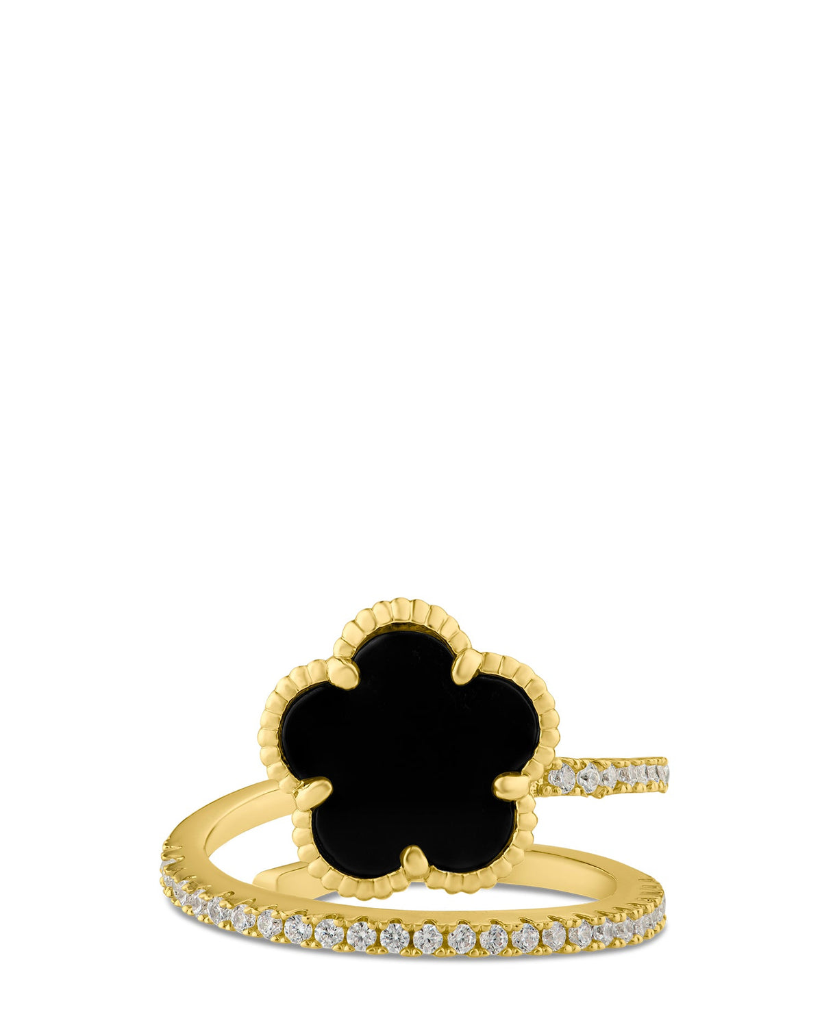 CZ and Clover Wrap Ring