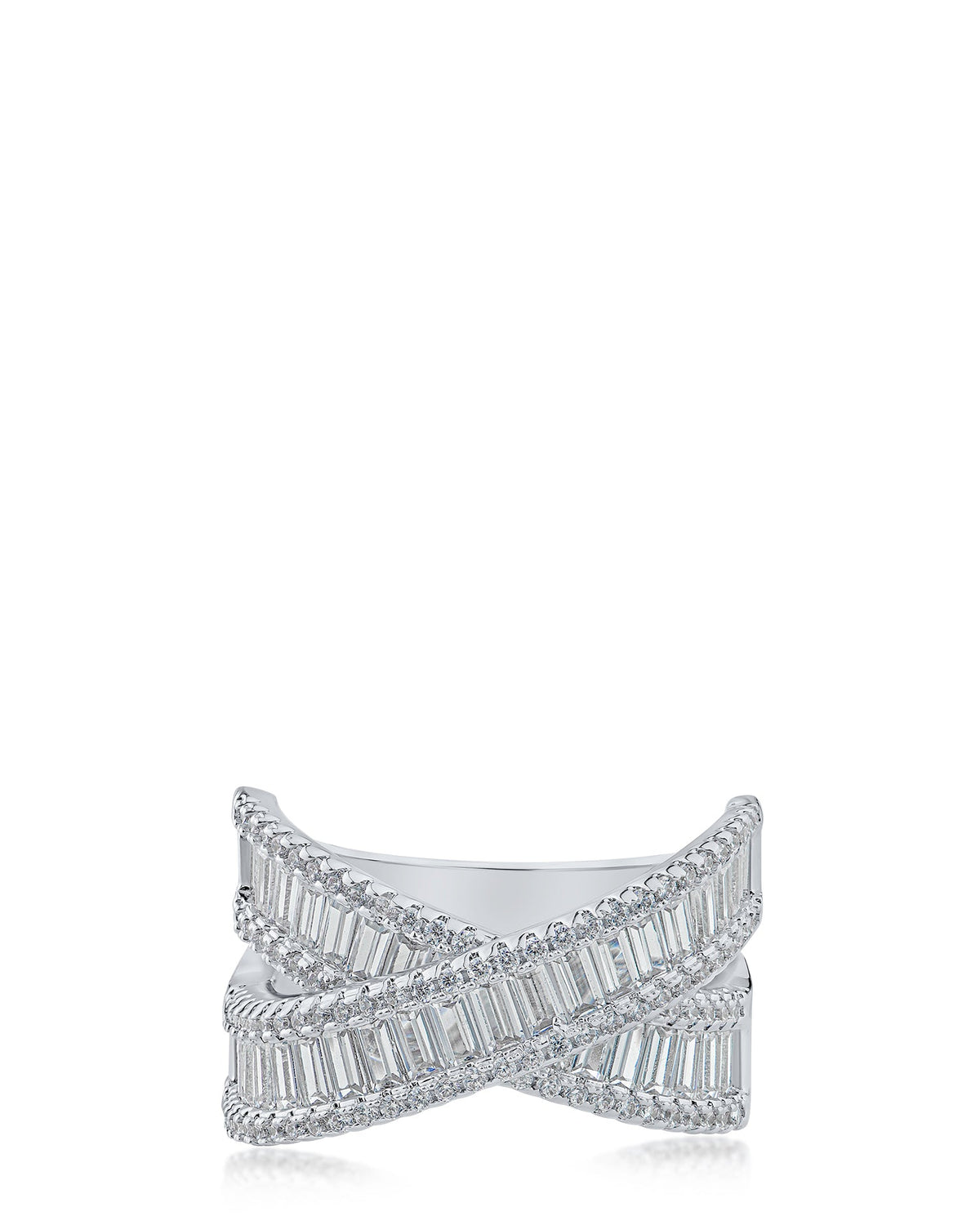 Baguette CZ Interlace Ring