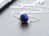 Lapis Lazuli Bezel Style Necklace - Sterling Silver