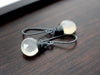 Moonstone Earrings in Oxidized Sterling