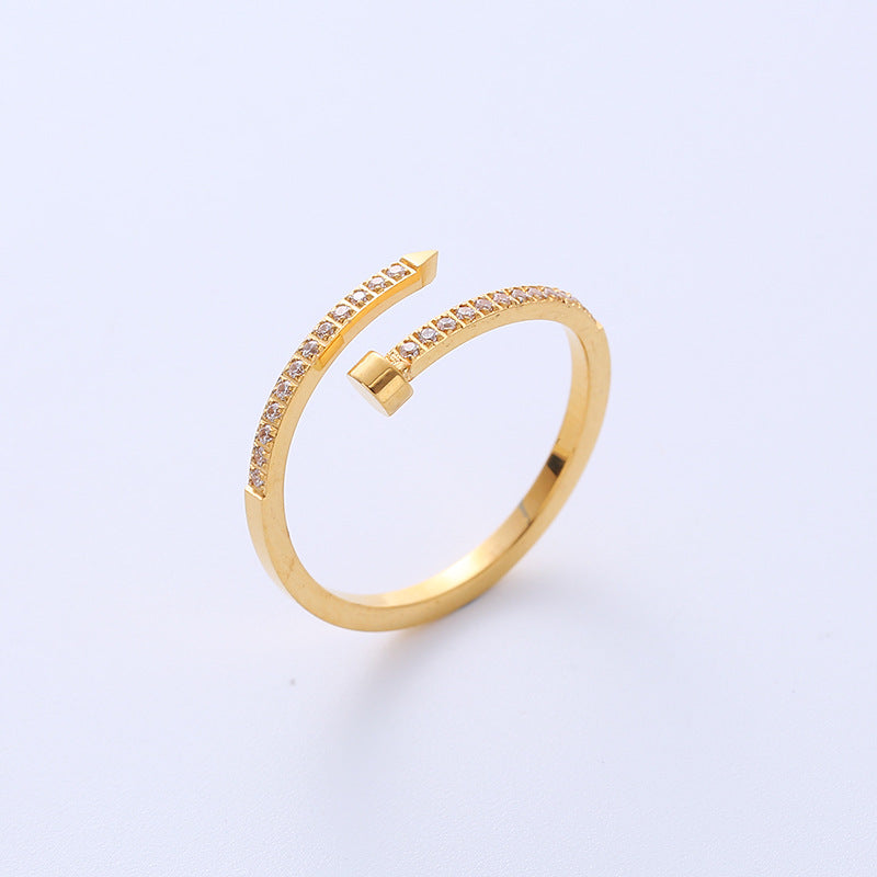 Diamond Nail Head Ring