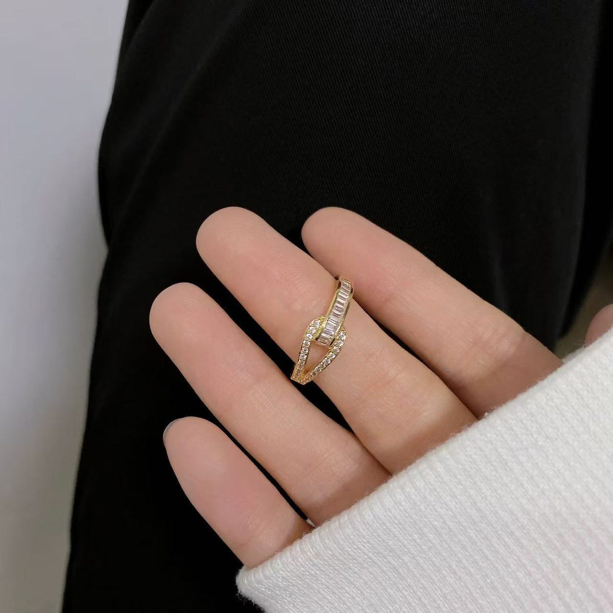 Horseshoe Zircon Ring
