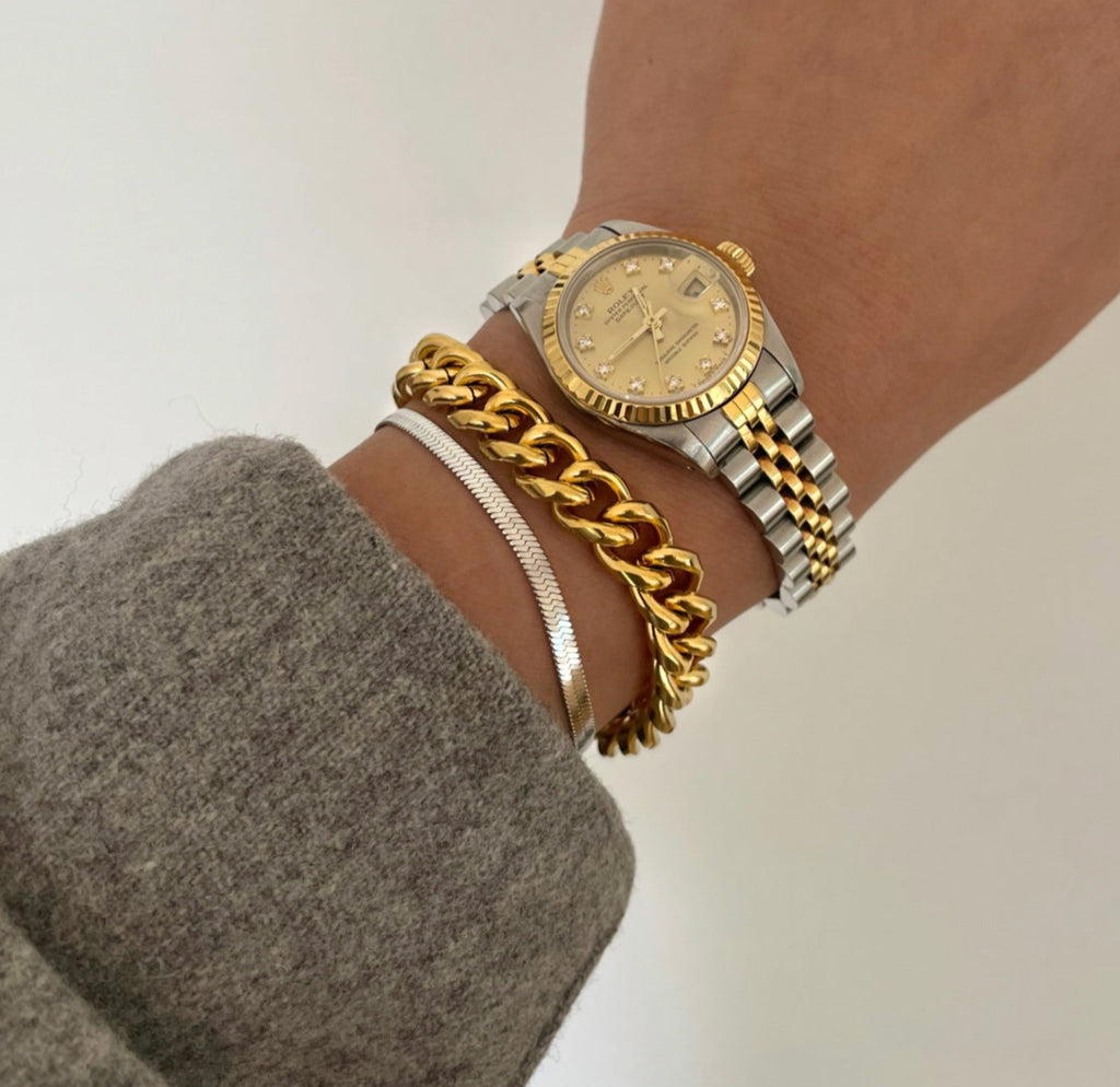 MASON GOLD CUBAN CHAIN BRACELET