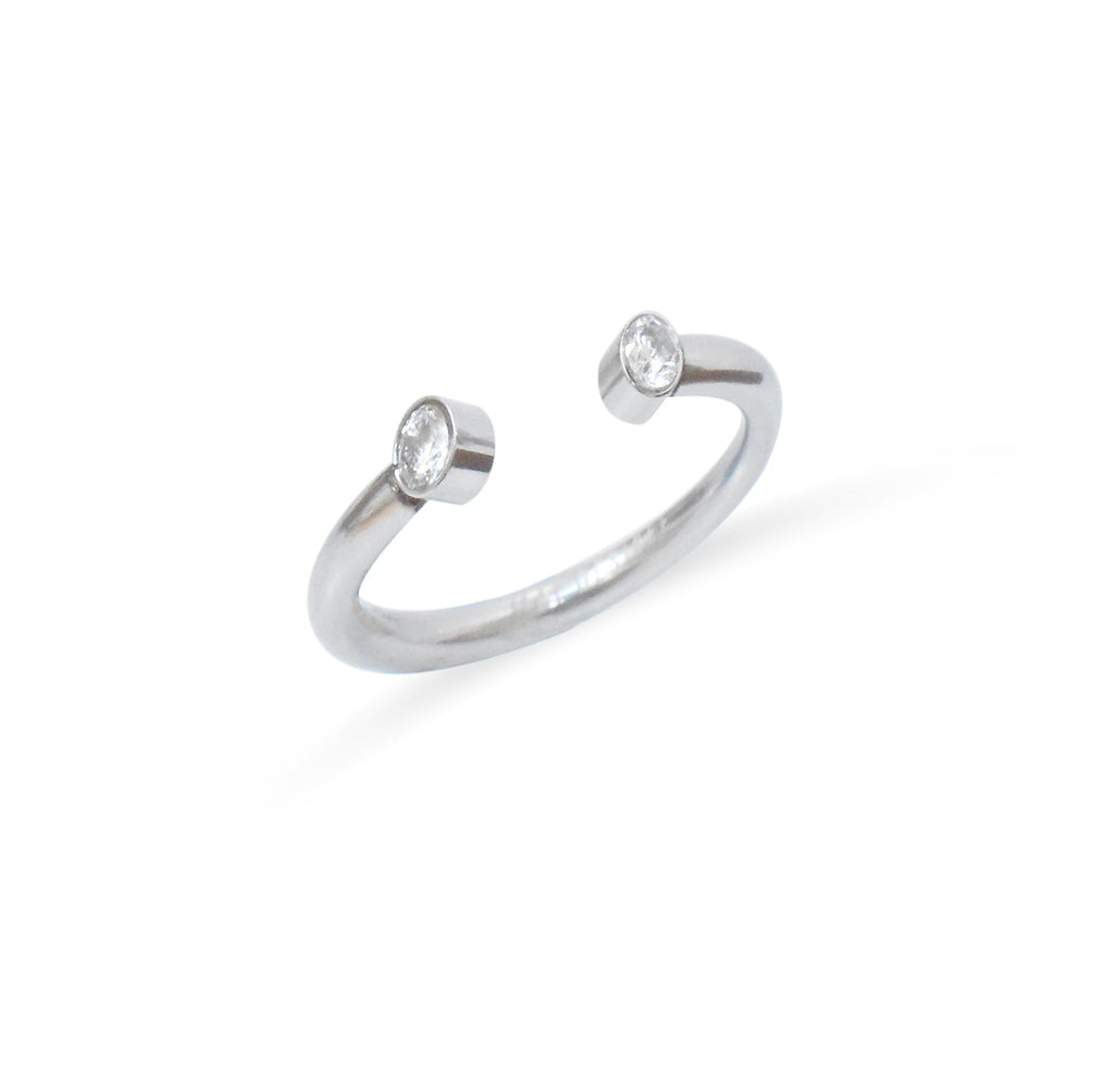 JOLIE SILVER CZ DIAMOND OPEN RING