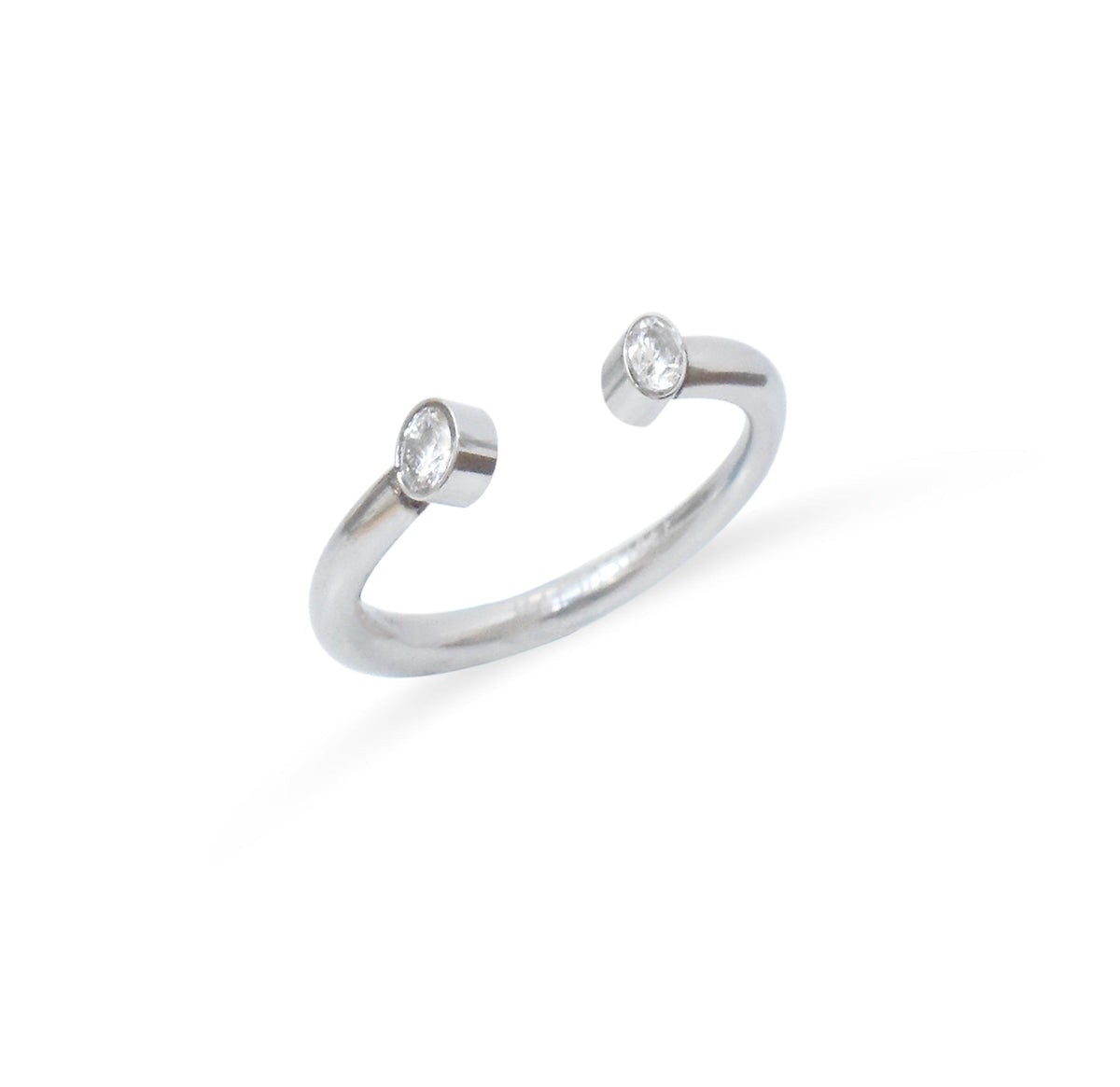 JOLIE SILVER CZ DIAMOND OPEN RING