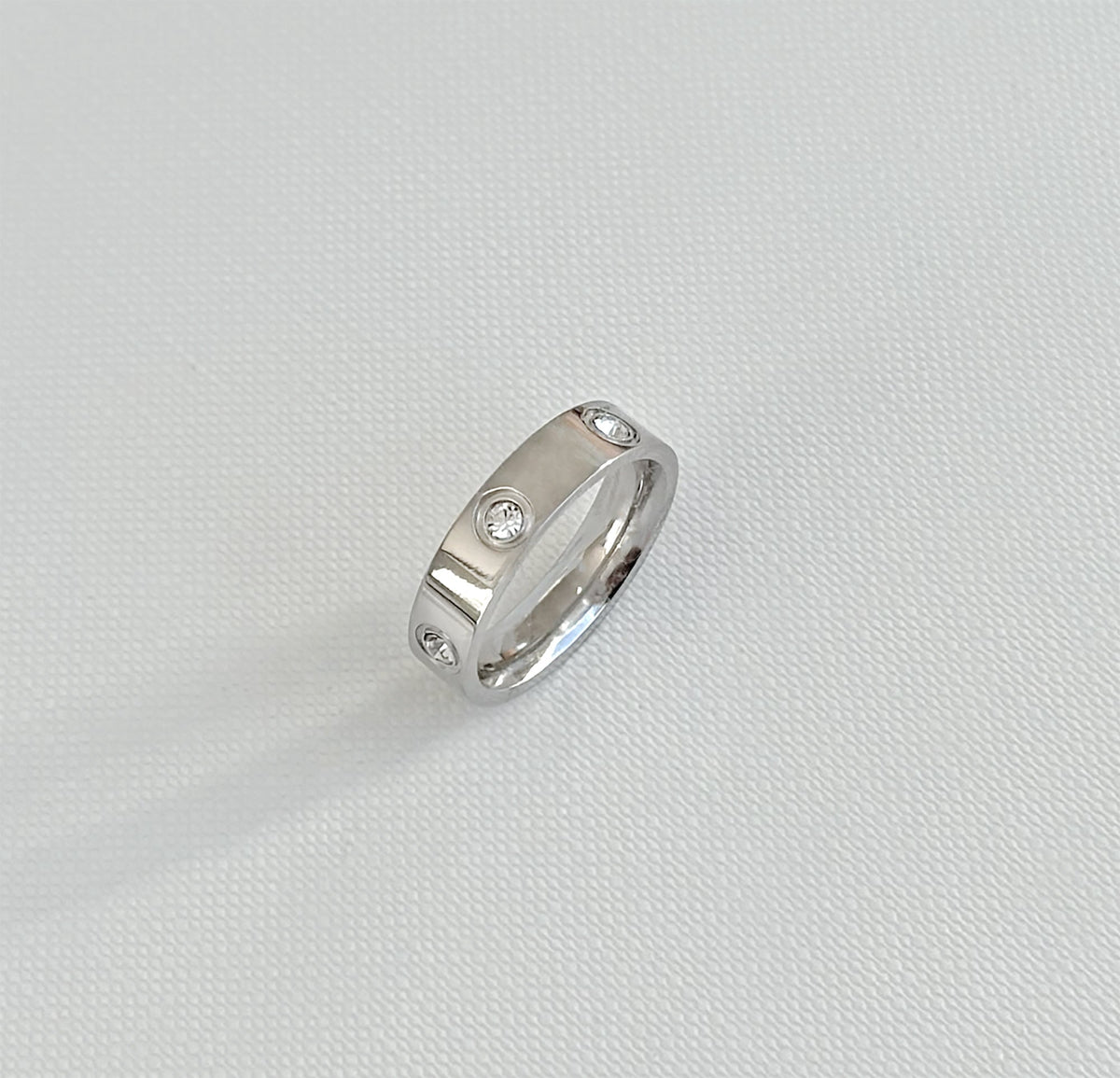 CARRIE SILVER PAVE STACKABLE RING