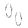 PERLA SILVER TWIST HOOP EARRINGS