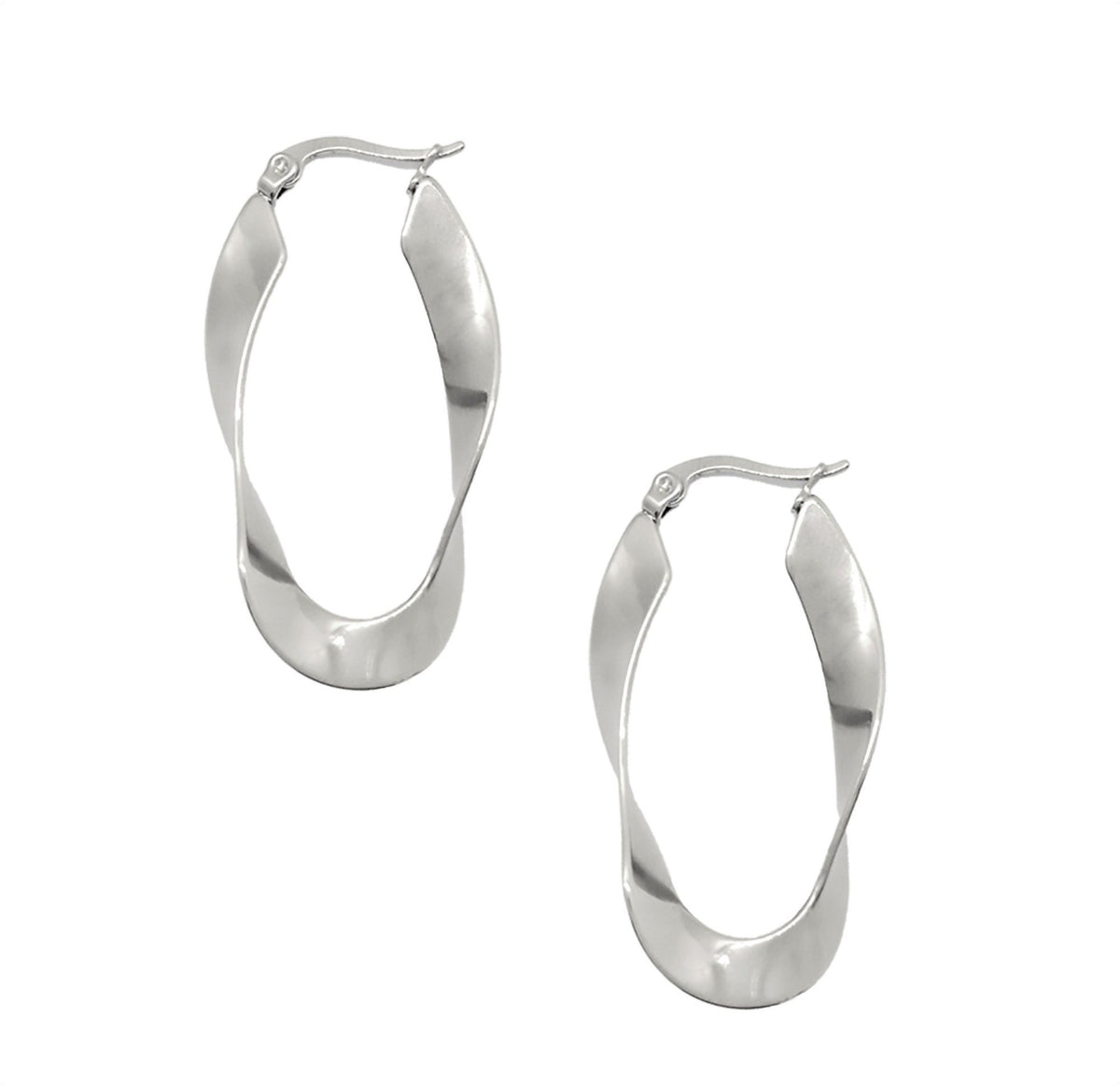 PERLA SILVER TWIST HOOP EARRINGS