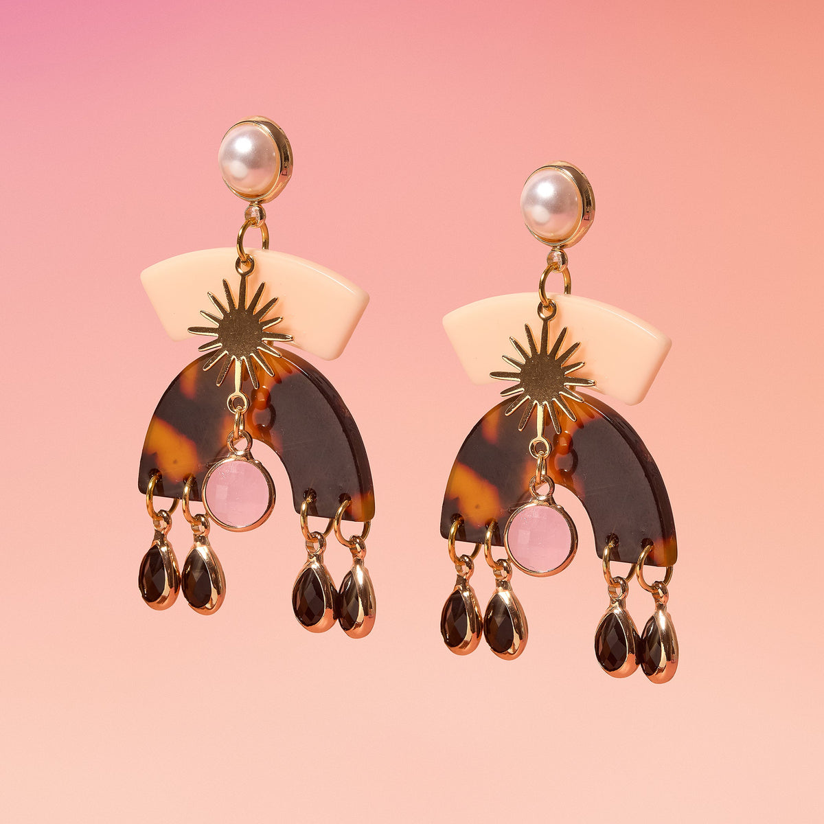 Freya Resin Earrings Neutral