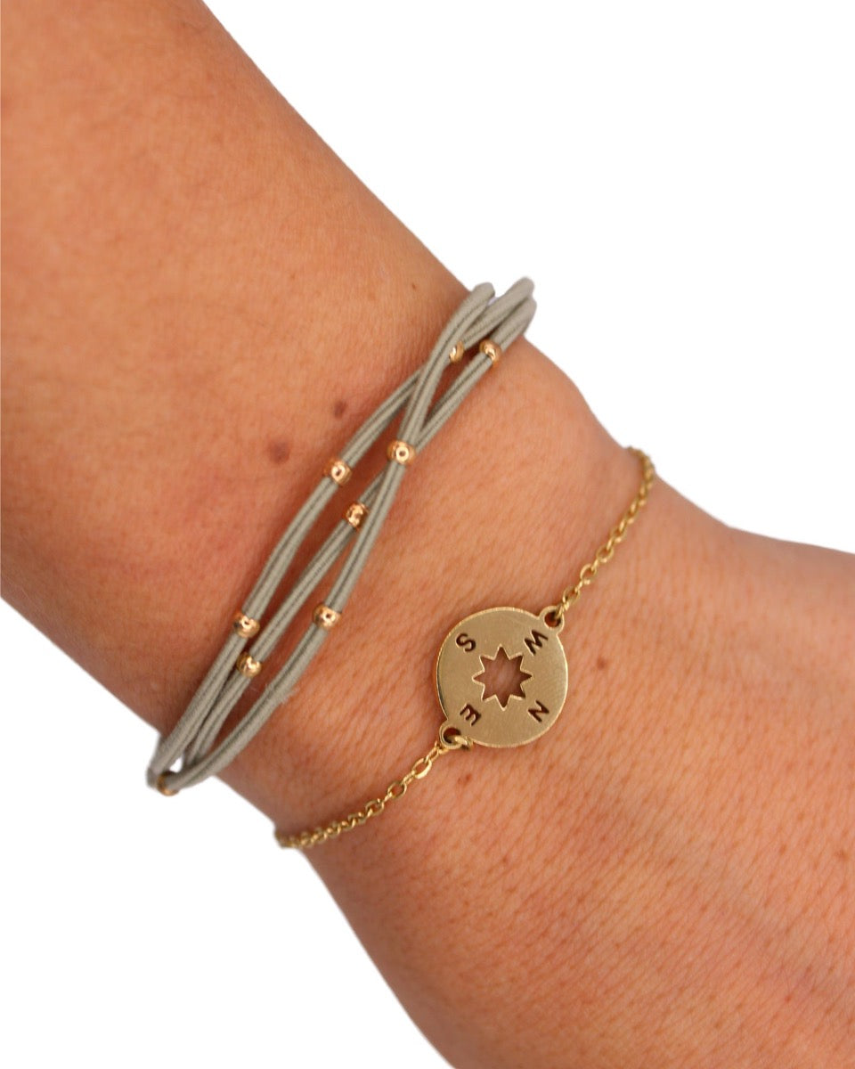 Compass Charm Bracelet Set